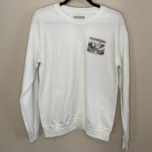 Buzz White Crewneck – Yosemite Decal Front & Back, Size Small